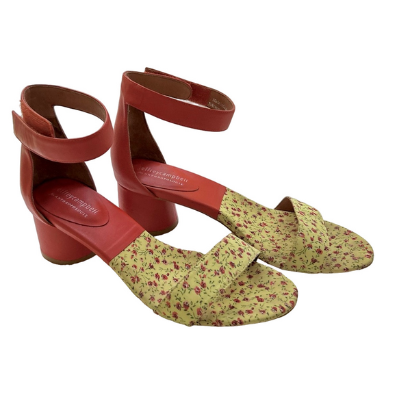 Jeffrey Campbell Women's Madison Heels Orange Floral Size 10